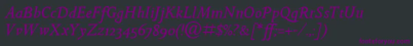 GoldenCockerelItcItalic Font – Purple Fonts on Black Background