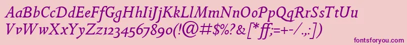 GoldenCockerelItcItalic Font – Purple Fonts on Pink Background