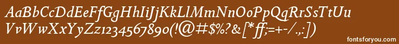 GoldenCockerelItcItalic Font – White Fonts on Brown Background