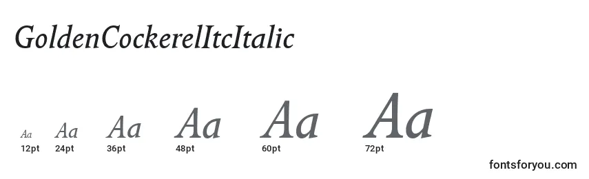 GoldenCockerelItcItalic Font Sizes