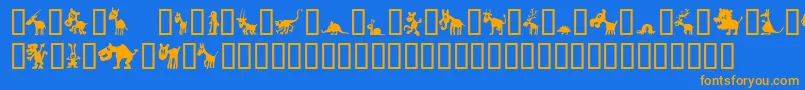 Fonte Win – fontes laranjas em um fundo azul
