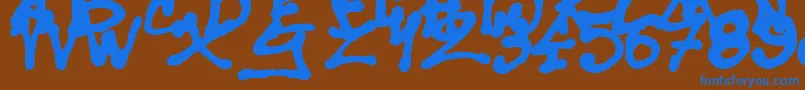 SisterSpray Font – Blue Fonts on Brown Background