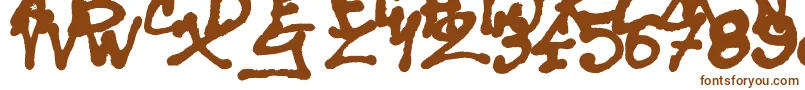 SisterSpray-fontti – ruskeat fontit valkoisella taustalla