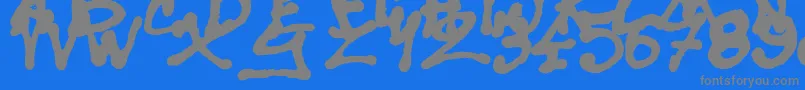 SisterSpray Font – Gray Fonts on Blue Background