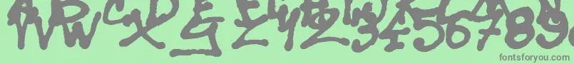 SisterSpray-Schriftart – Graue Schriften auf grünem Hintergrund