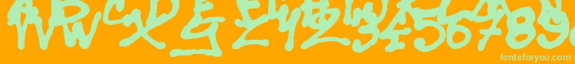 SisterSpray Font – Green Fonts on Orange Background