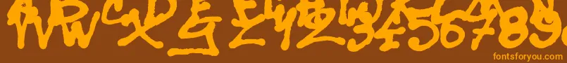 SisterSpray Font – Orange Fonts on Brown Background