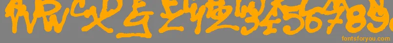 SisterSpray-Schriftart – Orangefarbene Schriften auf grauem Hintergrund