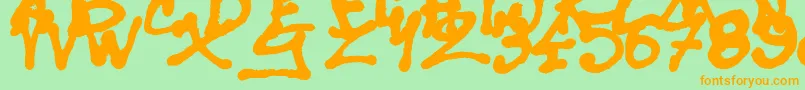 SisterSpray Font – Orange Fonts on Green Background