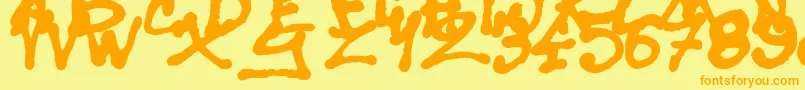 SisterSpray Font – Orange Fonts on Yellow Background