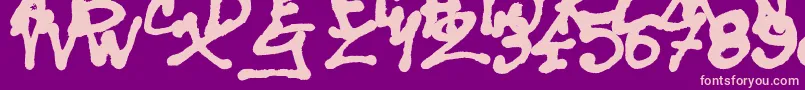 SisterSpray-fontti – vaaleanpunaiset fontit violetilla taustalla