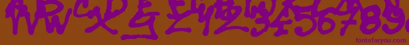 SisterSpray-fontti – violetit fontit ruskealla taustalla