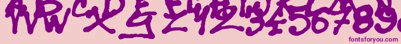 Шрифт SisterSpray – фиолетовые шрифты на розовом фоне