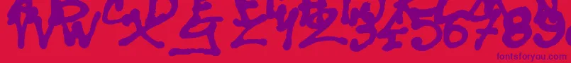 SisterSpray Font – Purple Fonts on Red Background