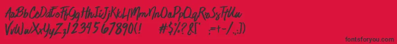 JaimeBlues-Schriftart – Schwarze Schriften auf rotem Hintergrund