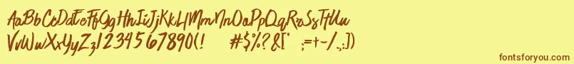 JaimeBlues Font – Brown Fonts on Yellow Background
