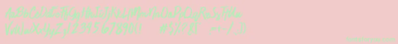JaimeBlues Font – Green Fonts on Pink Background