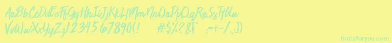 JaimeBlues Font – Green Fonts on Yellow Background