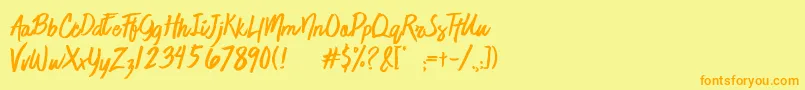 JaimeBlues Font – Orange Fonts on Yellow Background
