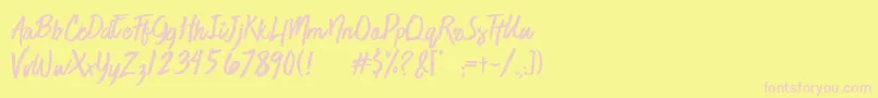 JaimeBlues Font – Pink Fonts on Yellow Background