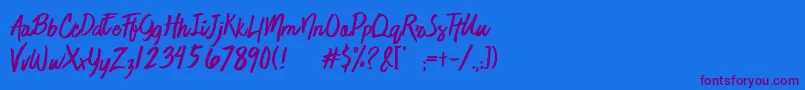 JaimeBlues Font – Purple Fonts on Blue Background