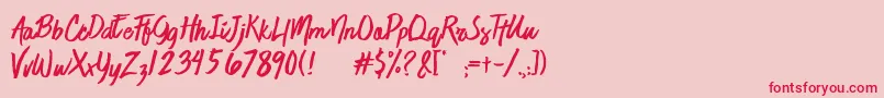 JaimeBlues Font – Red Fonts on Pink Background