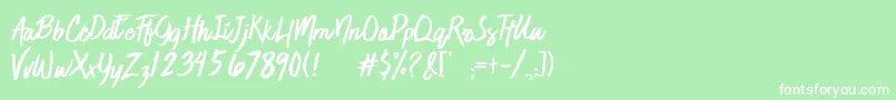 フォントJaimeBlues – 緑の背景に白い文字