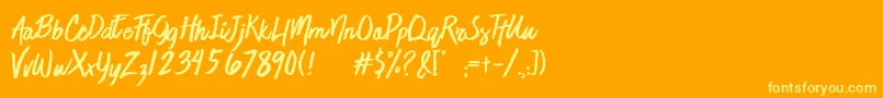 JaimeBlues Font – Yellow Fonts on Orange Background