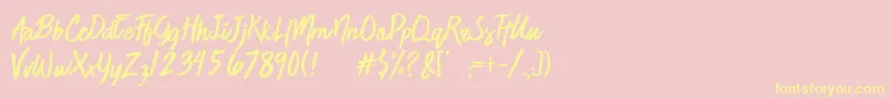 JaimeBlues Font – Yellow Fonts on Pink Background