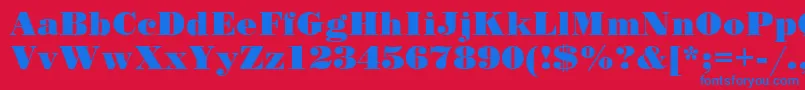 SanasoftPoster.Kz Font – Blue Fonts on Red Background