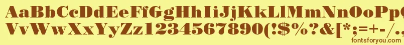 SanasoftPoster.Kz Font – Brown Fonts on Yellow Background