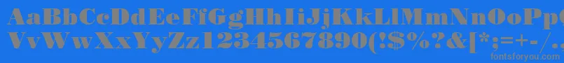 SanasoftPoster.Kz Font – Gray Fonts on Blue Background