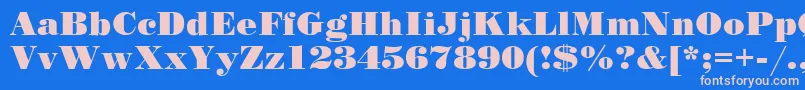SanasoftPoster.Kz Font – Pink Fonts on Blue Background