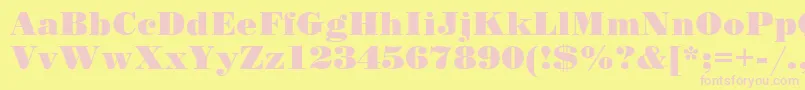 SanasoftPoster.Kz Font – Pink Fonts on Yellow Background