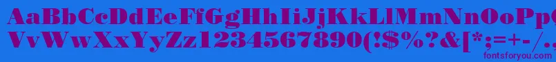 SanasoftPoster.Kz Font – Purple Fonts on Blue Background