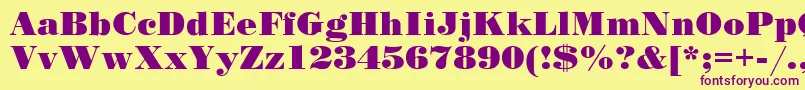 SanasoftPoster.Kz Font – Purple Fonts on Yellow Background