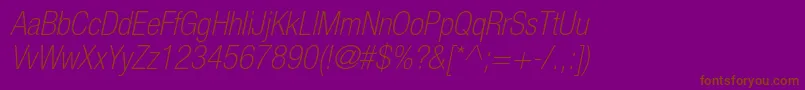 HelveticaneueltstdThcno Font – Brown Fonts on Purple Background