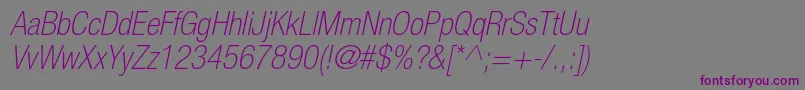 HelveticaneueltstdThcno Font – Purple Fonts on Gray Background