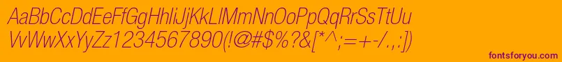 HelveticaneueltstdThcno Font – Purple Fonts on Orange Background