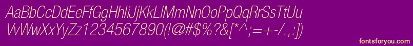 Więcej informacji o czcionce HelveticaneueltstdThcno Czcionka HelveticaneueltstdThcno – żółte czcionki na fioletowym tle