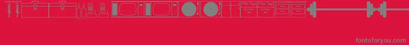 Thrift Font – Gray Fonts on Red Background