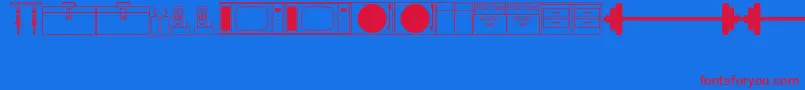 Thrift Font – Red Fonts on Blue Background