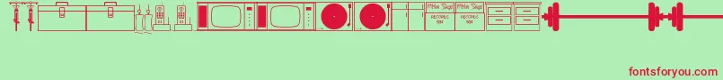 Thrift Font – Red Fonts on Green Background