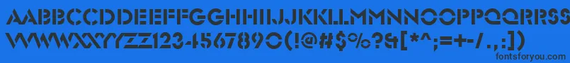 GlendaleStencilRegular-fontti – mustat fontit sinisellä taustalla