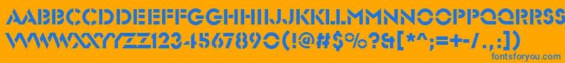 GlendaleStencilRegular Font – Blue Fonts on Orange Background