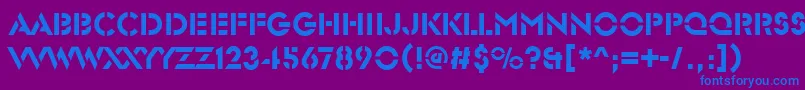 GlendaleStencilRegular Font – Blue Fonts on Purple Background