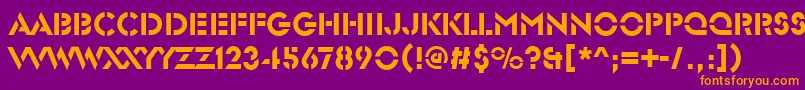 GlendaleStencilRegular Font – Orange Fonts on Purple Background