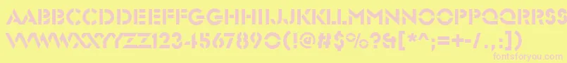 GlendaleStencilRegular Font – Pink Fonts on Yellow Background