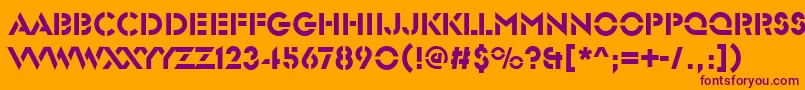 GlendaleStencilRegular Font – Purple Fonts on Orange Background