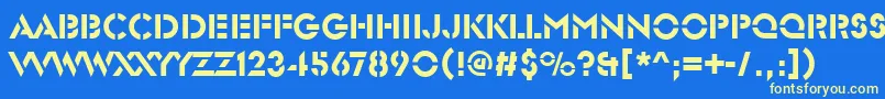 GlendaleStencilRegular Font – Yellow Fonts on Blue Background